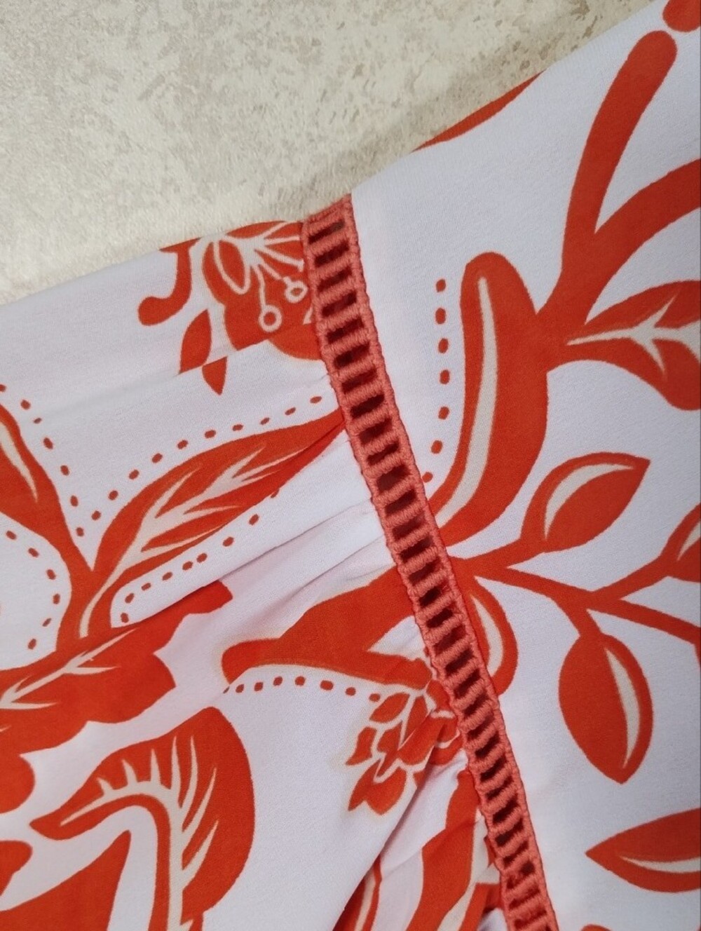 *H196 Jade Melody Tam orange floral v-neck puffy sleeve blouse XL FINAL PRICE - Picture 6 of 12